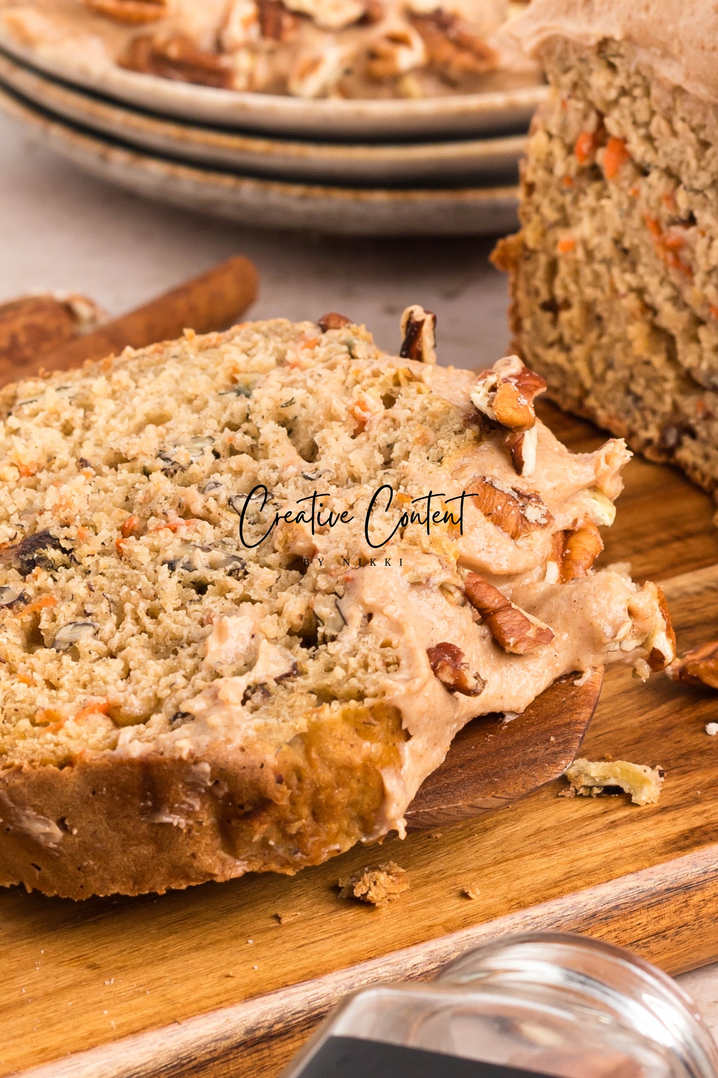 Carrot Cake Loaf Cake + Cinnamon Cream Cheese Frosting
 - Exclusive