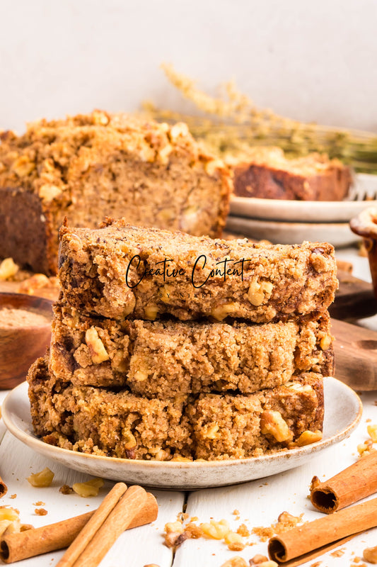 Cinnamon Banana Nut Bread + Cinnamon Streusel Topping-  Exclusive