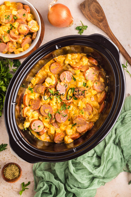 Crock Pot Cheesy Kielbasa and Potatoes -  Exclusive