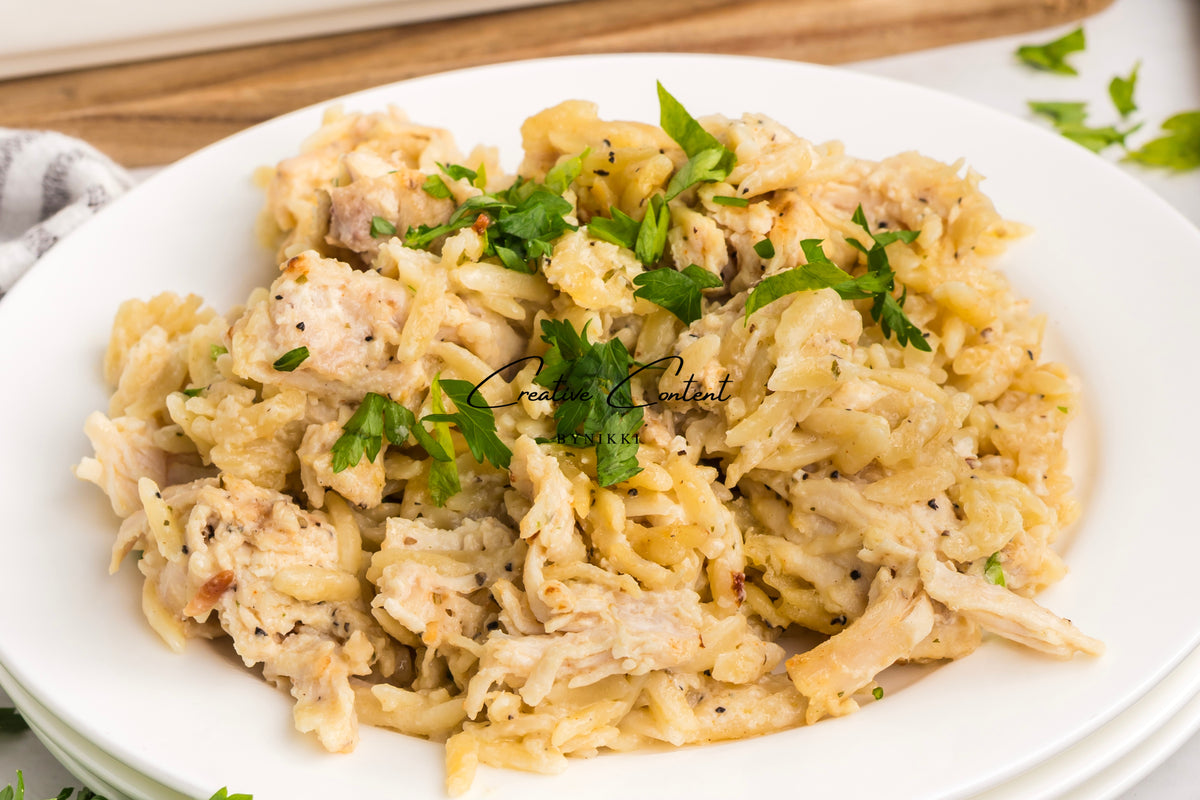 Dump and Bake Easy Creamy Pasta - Exclusive