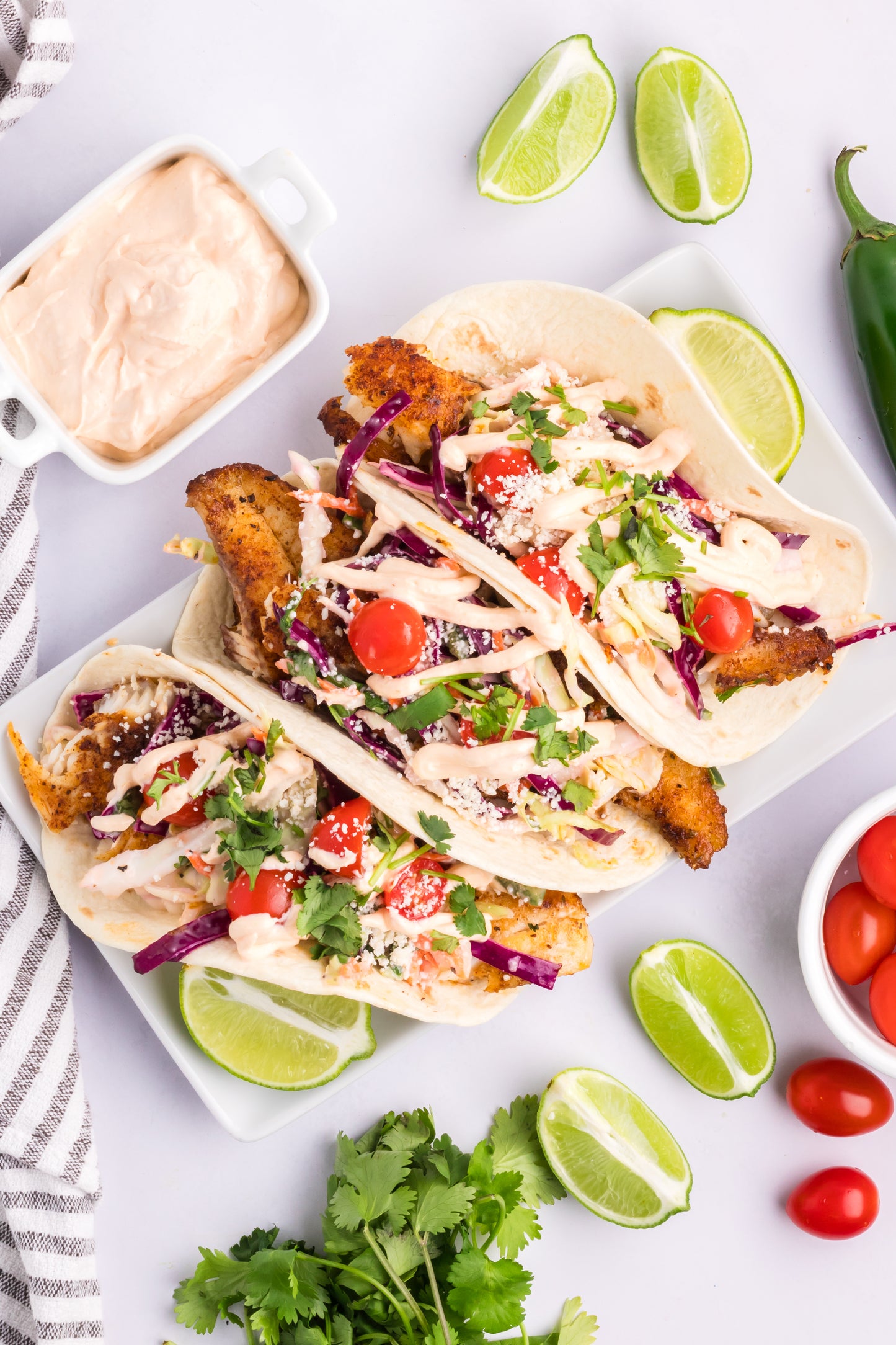 Fish Tacos + Coleslaw + Sauce  -  Exclusive