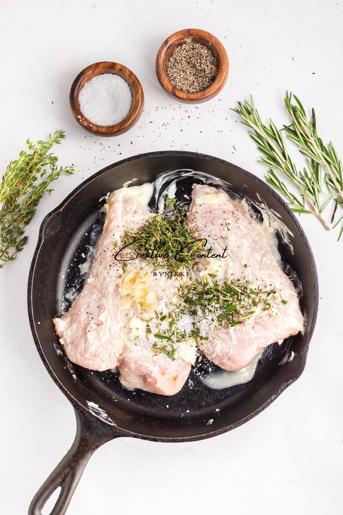 Garlic Herbed Roasted Turkey Breast With Rosemary Cream Sauce  - Exclusive