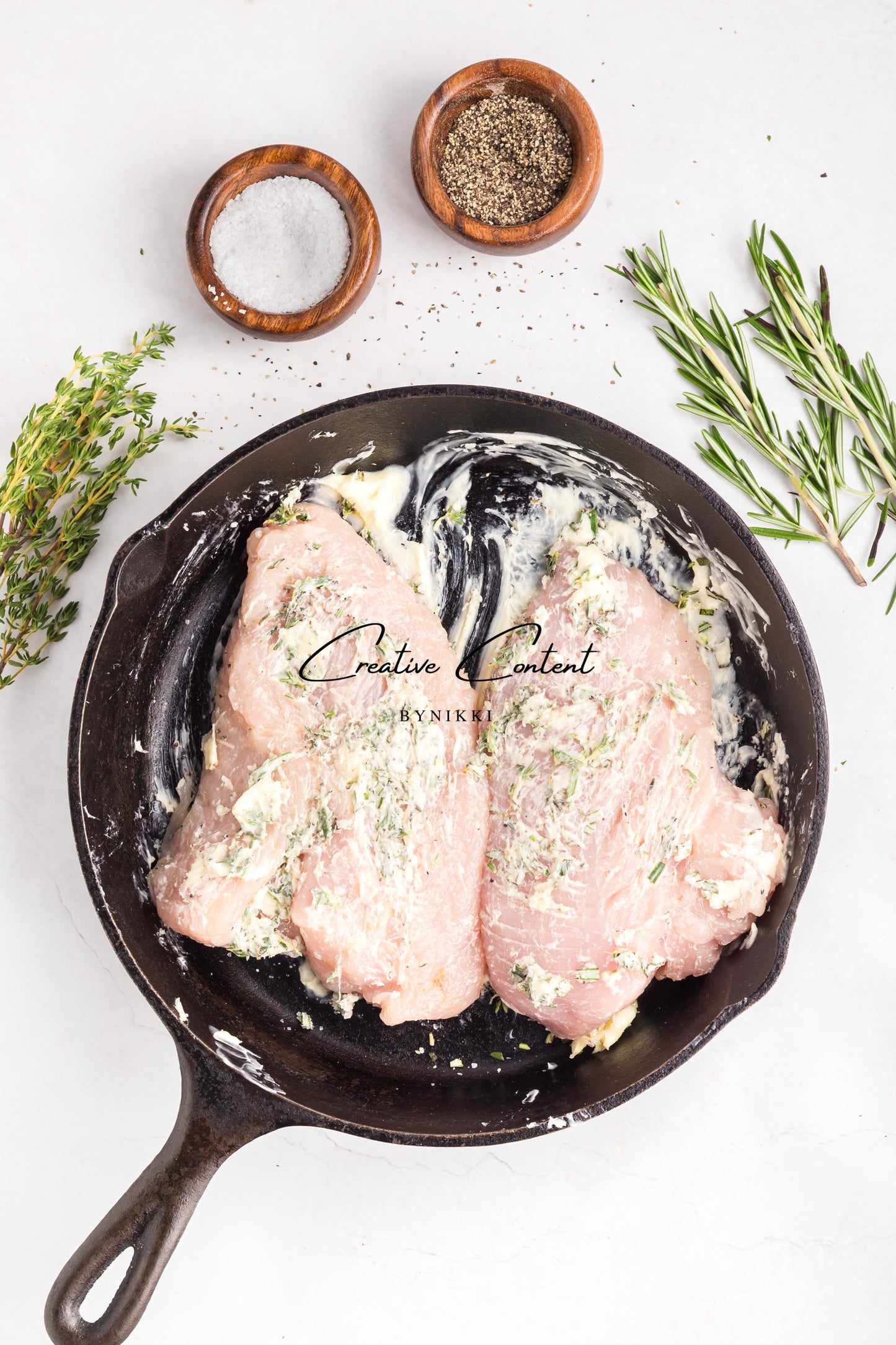 Garlic Herbed Roasted Turkey Breast With Rosemary Cream Sauce  - Exclusive
