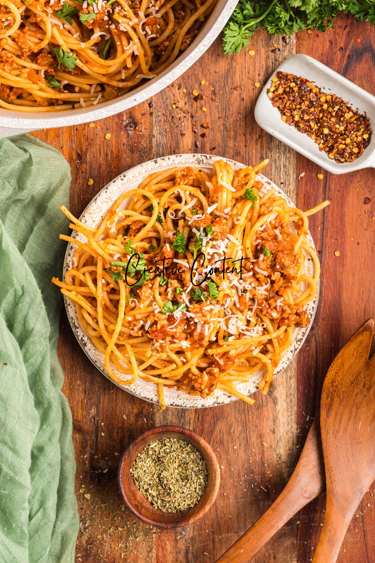 Ground Turkey With Spaghetti - Set 2 of 2