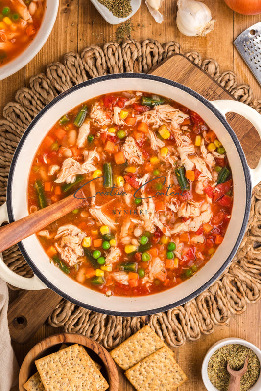Hearty Chicken Vegetable Bean Soup -  Exclusive