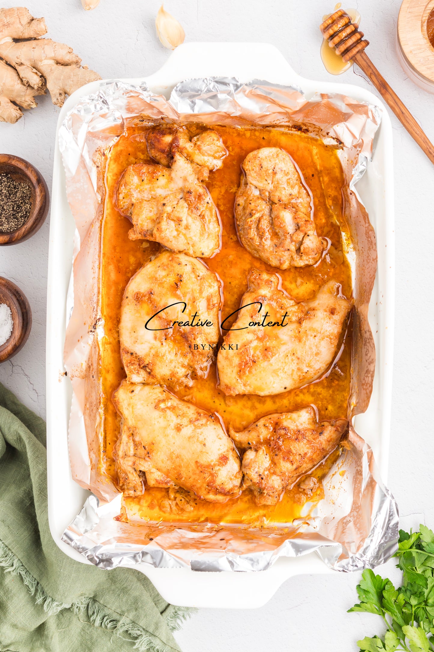 baked chicken in a baking dish