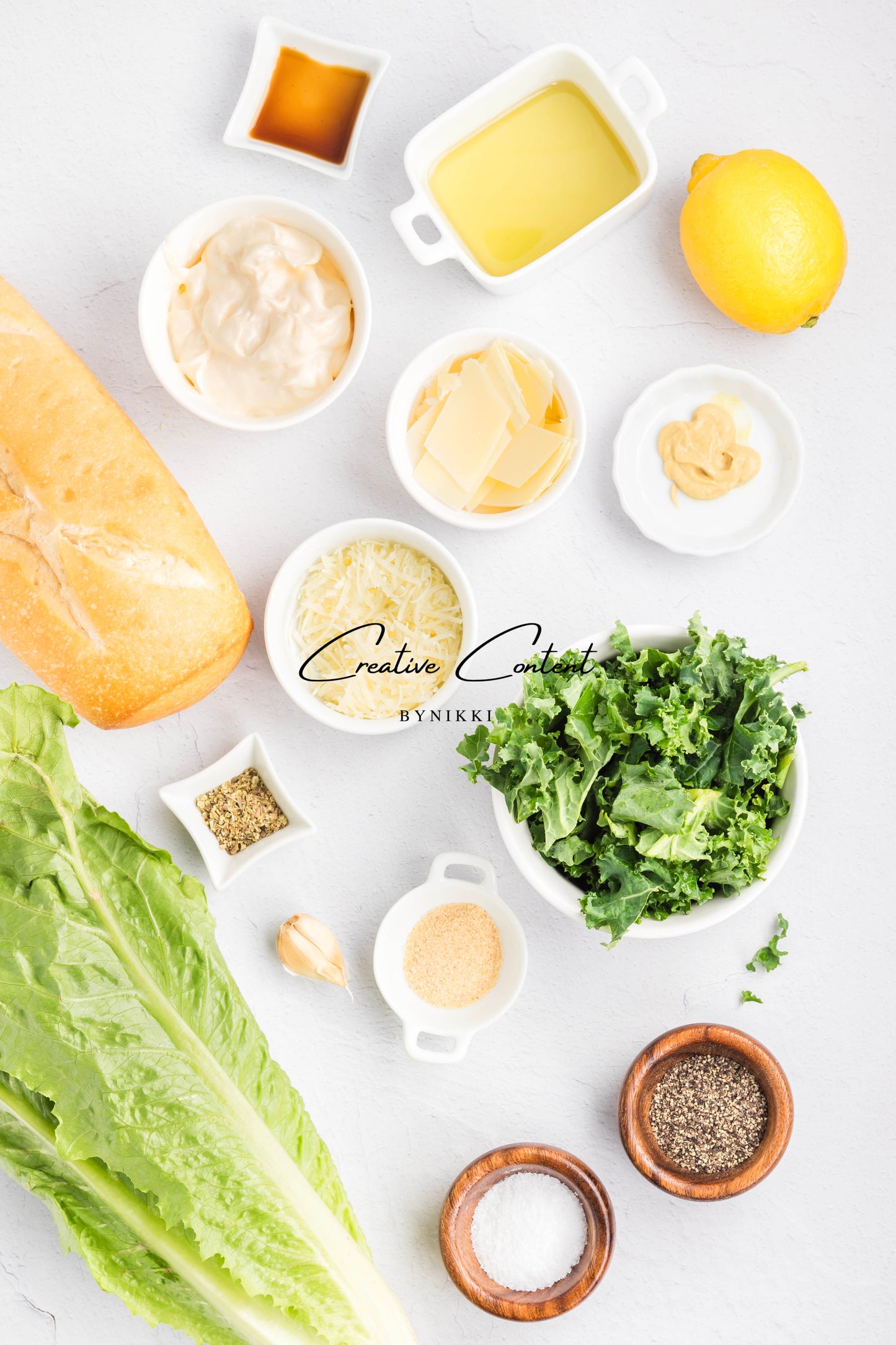 Kale Caesar Salad + Homemade Dressing + Homemade Croutons - Exclusive