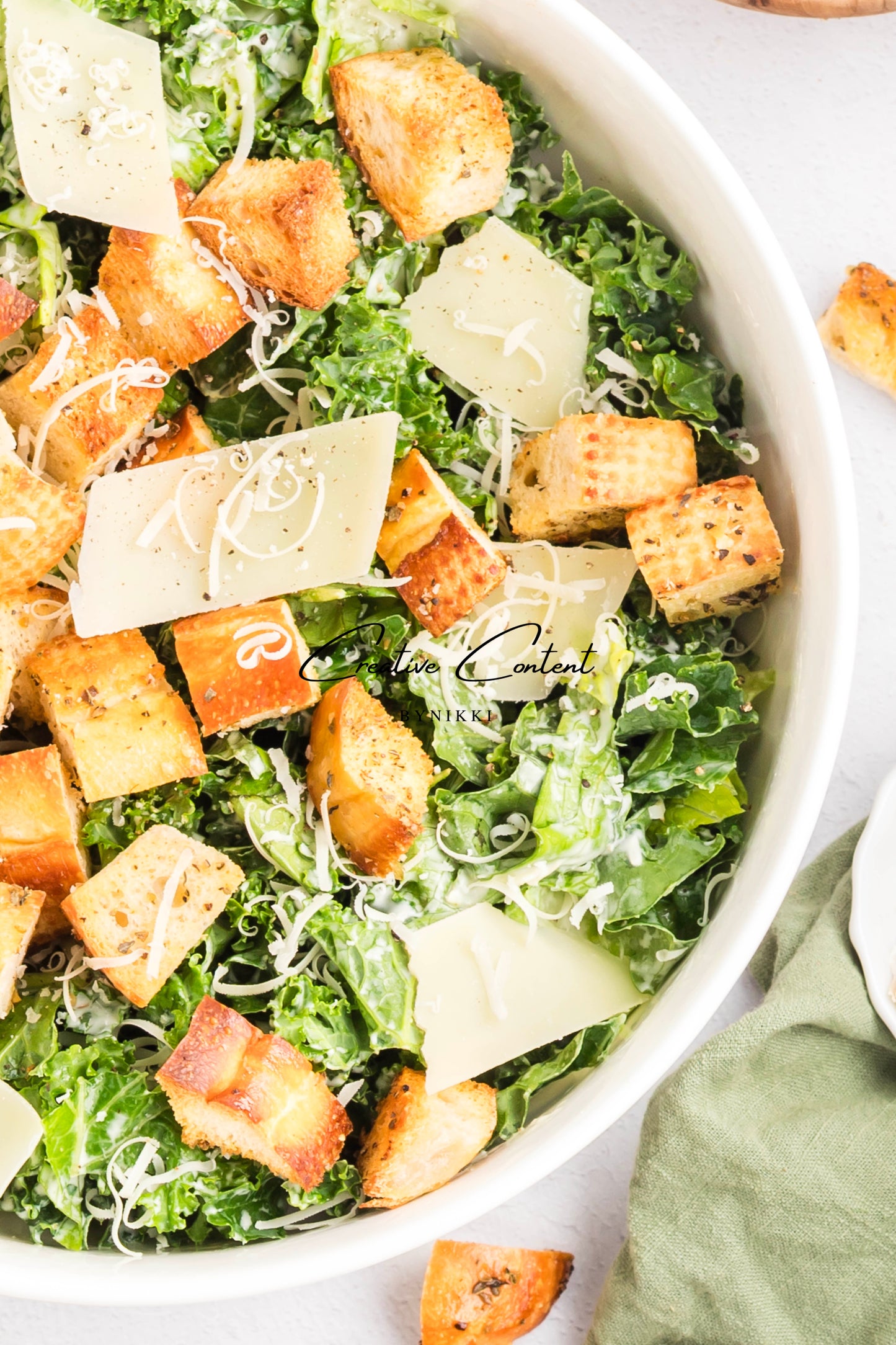 Kale Caesar Salad + Homemade Dressing + Homemade Croutons - Exclusive