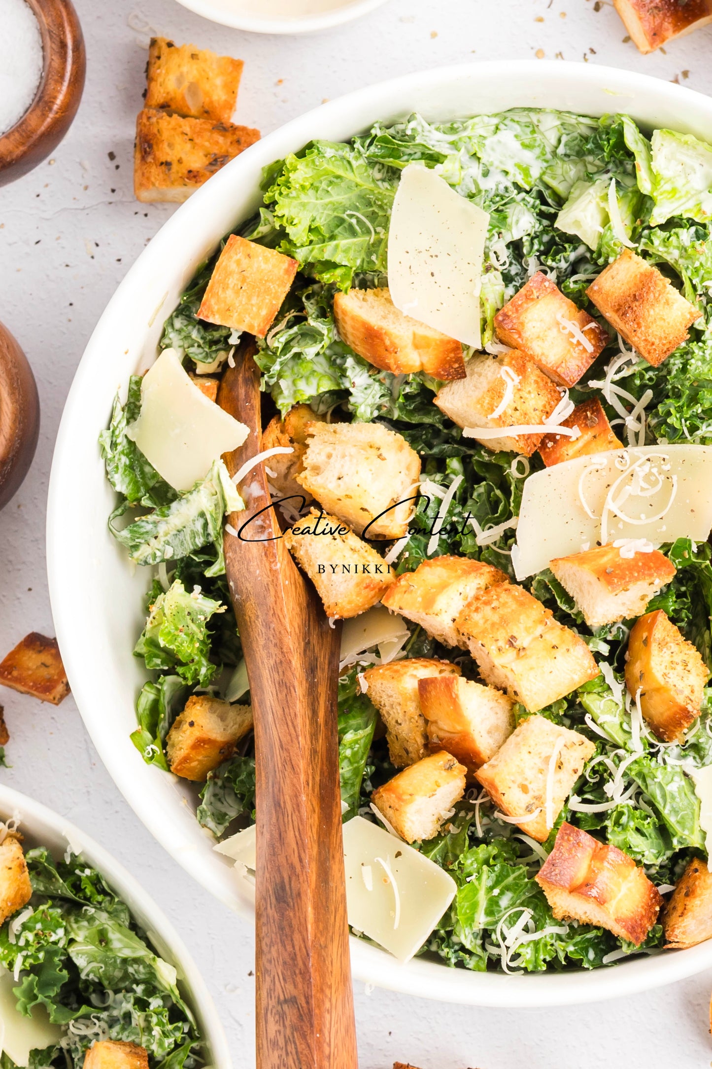 Kale Caesar Salad + Homemade Dressing + Homemade Croutons - Exclusive