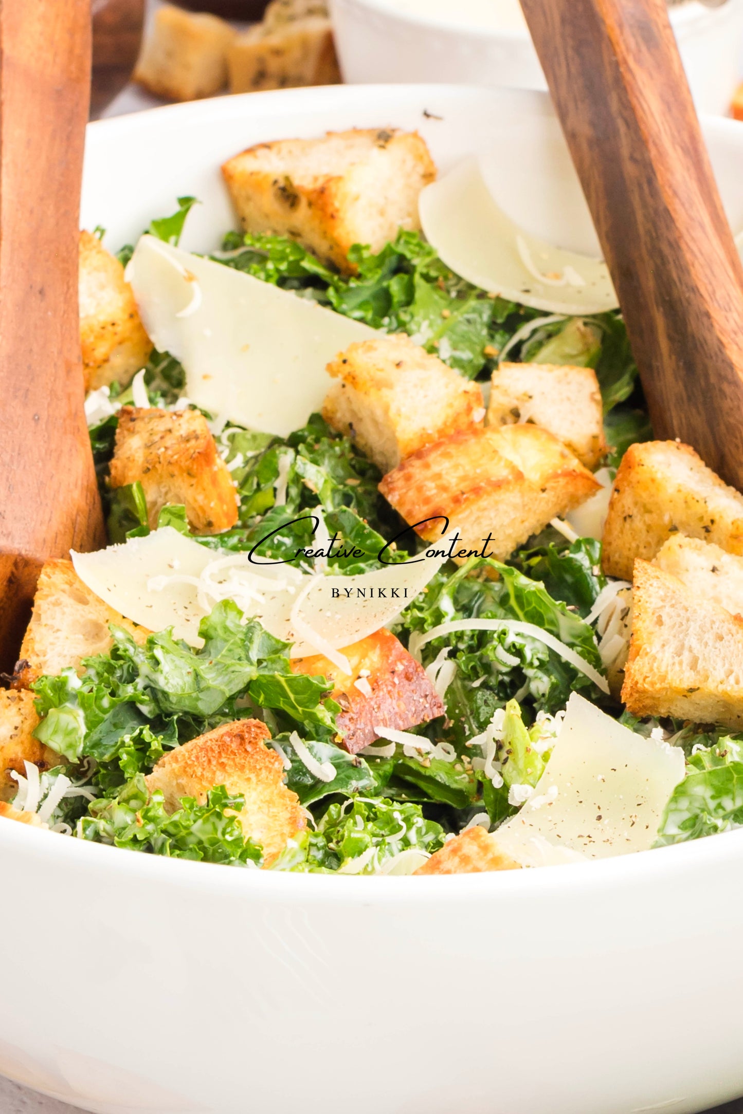Kale Caesar Salad + Homemade Dressing + Homemade Croutons - Exclusive