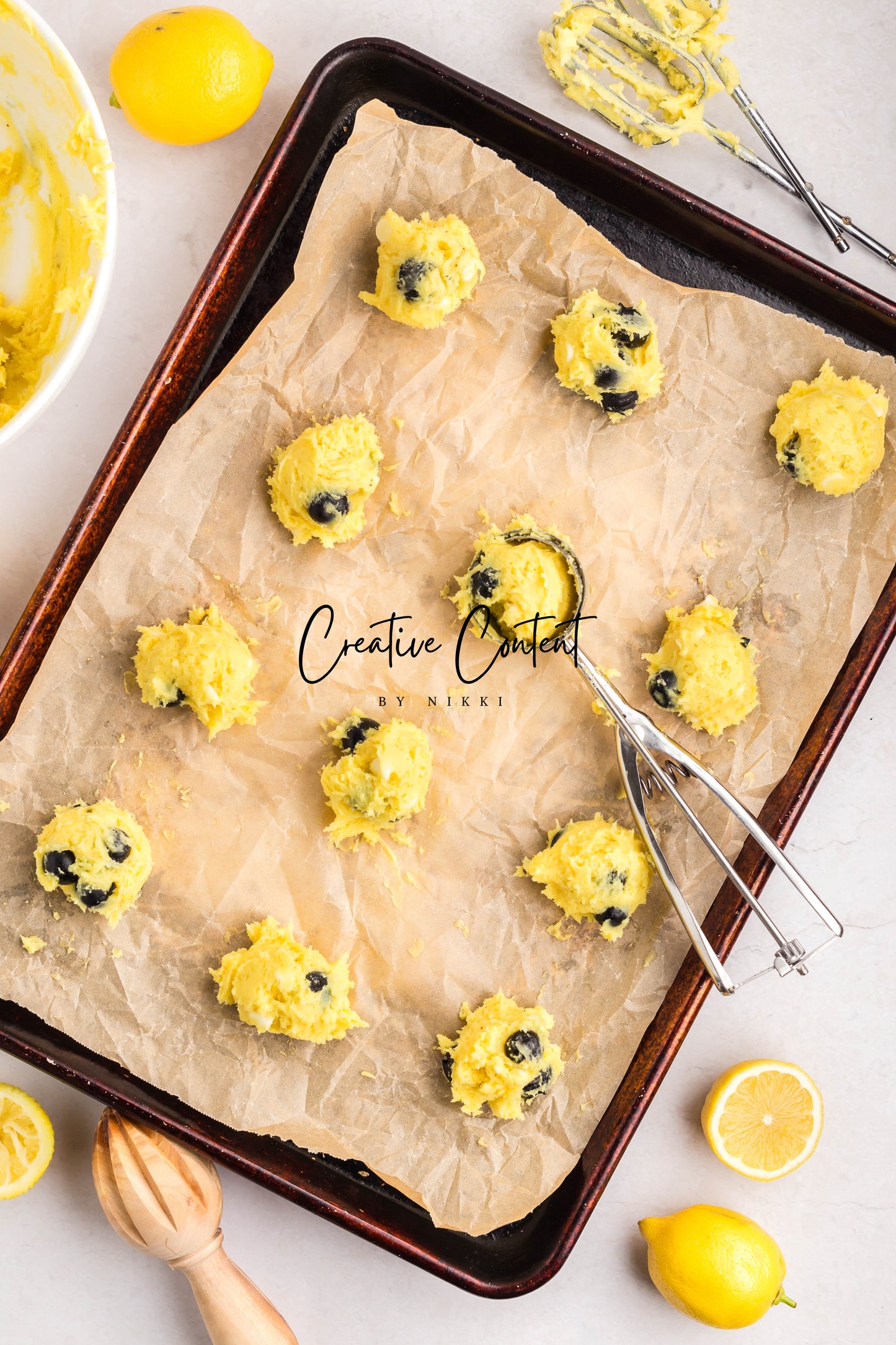 Lemon Blueberry Cake Cookies With A Lemon Glaze -  Set 1 of 2
