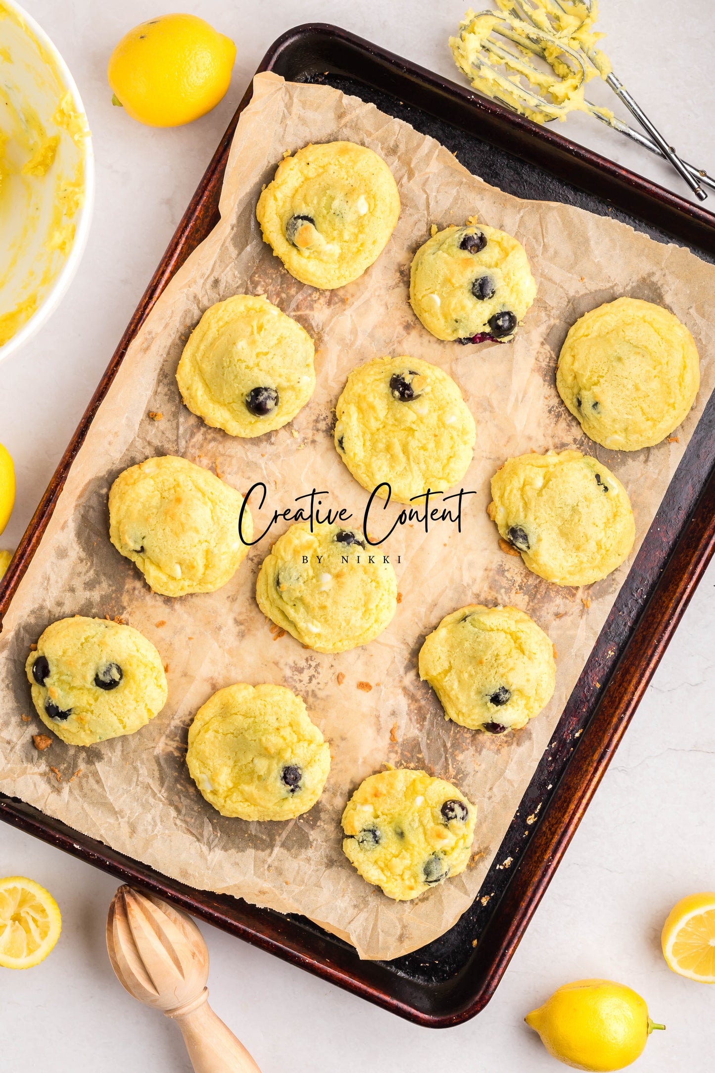 Lemon Blueberry Cake Cookies With A Lemon Glaze -  Set 1 of 2