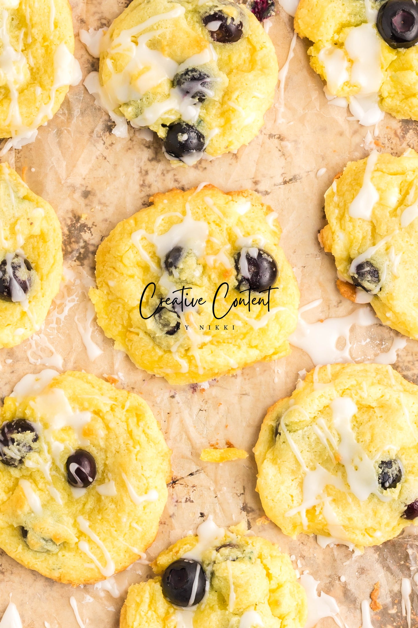 Lemon Blueberry Cake Cookies With A Lemon Glaze -  Set 1 of 2