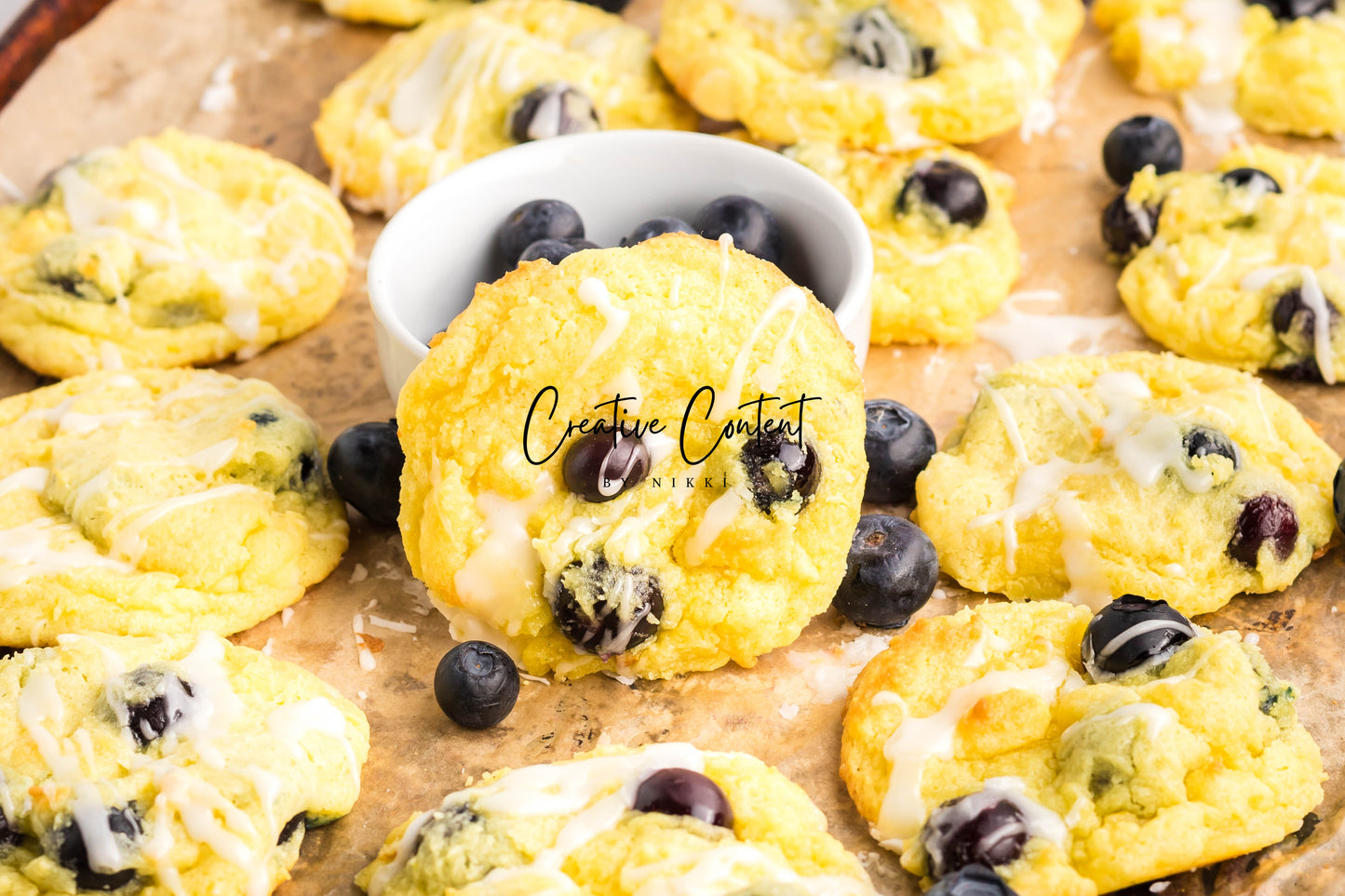 Lemon Blueberry Cake Cookies With A Lemon Glaze -  Set 1 of 2