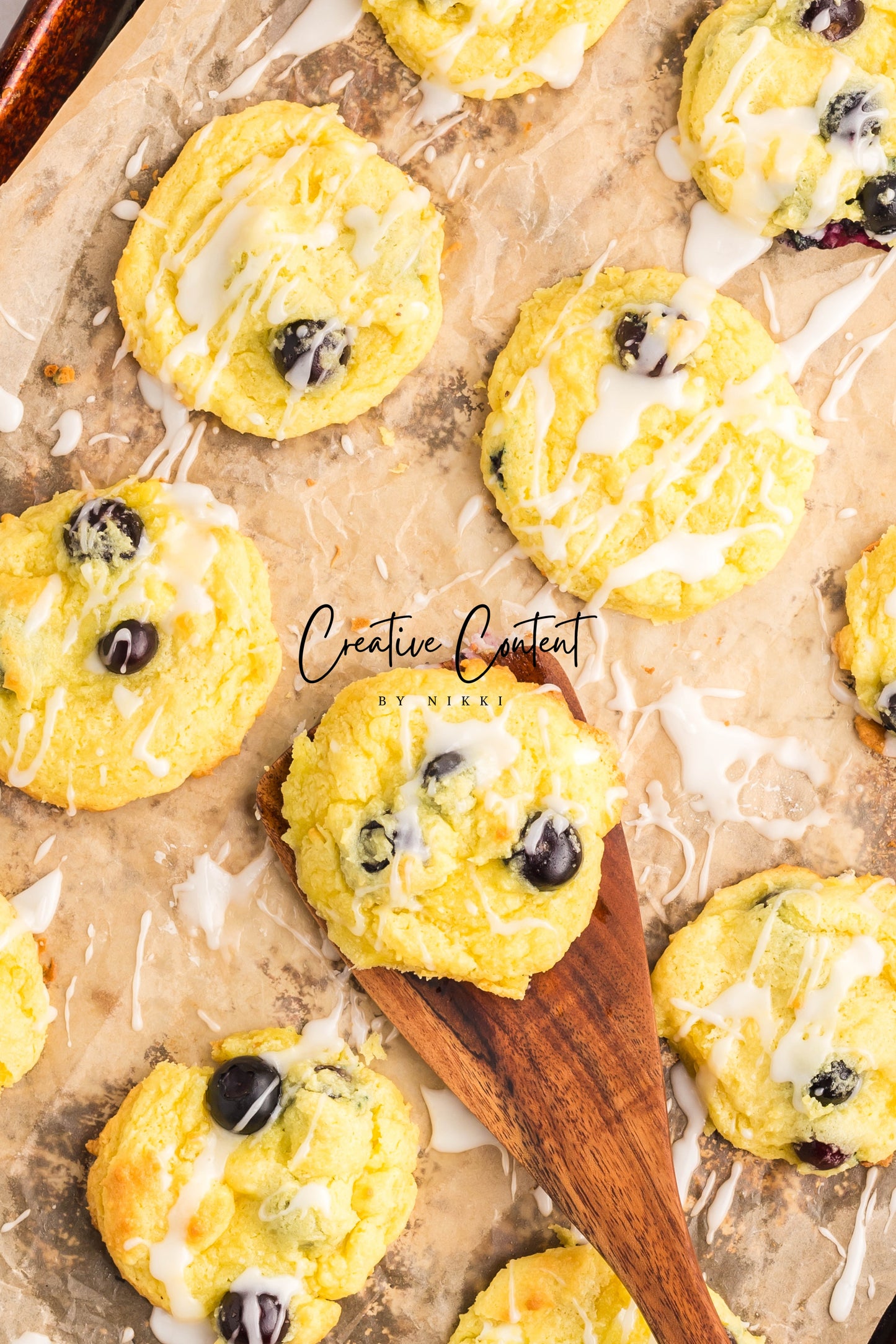 Lemon Blueberry Cake Cookies With A Lemon Glaze -  Set 1 of 2