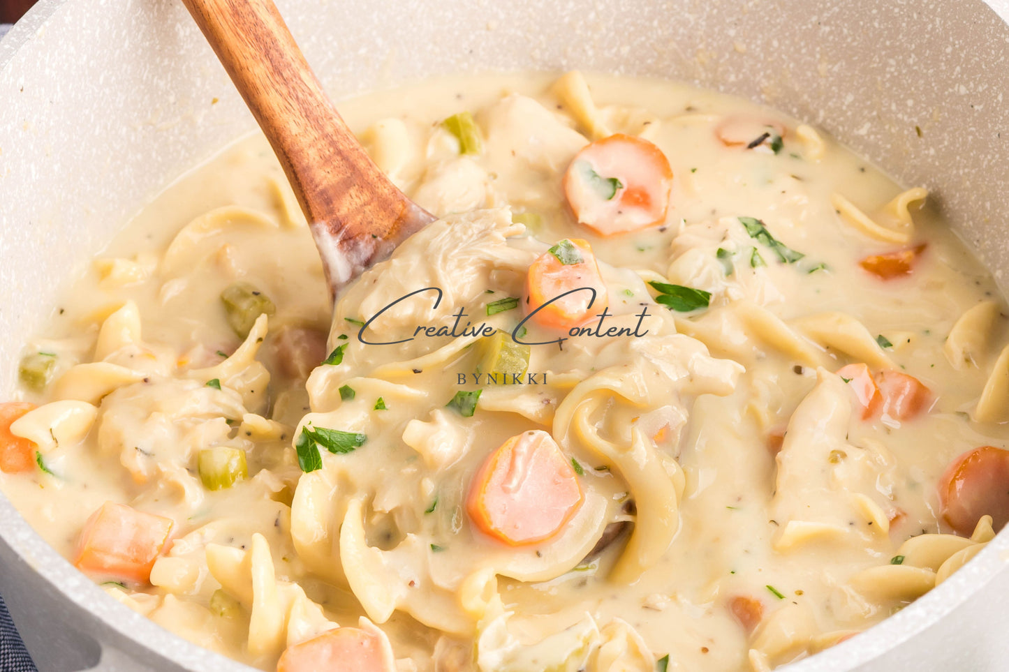 One Pot Creamy Chicken Noodle Soup   -  Exclusive