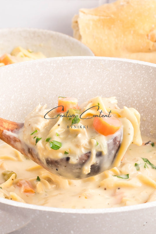 One Pot Creamy Chicken Noodle Soup   -  Exclusive