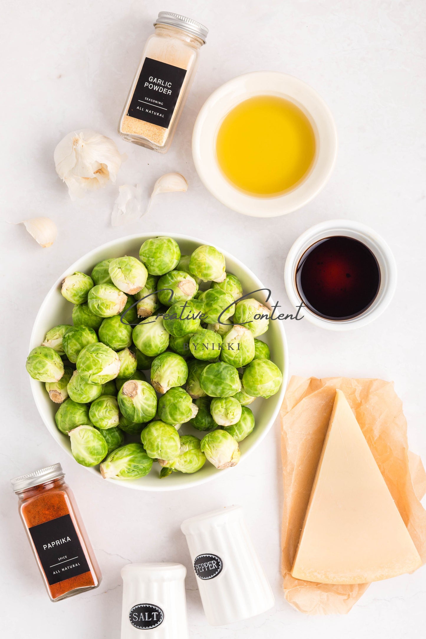 Parmesan Garlic Roasted Brussels Sprouts + Balsamic Glaze -  Exclusive