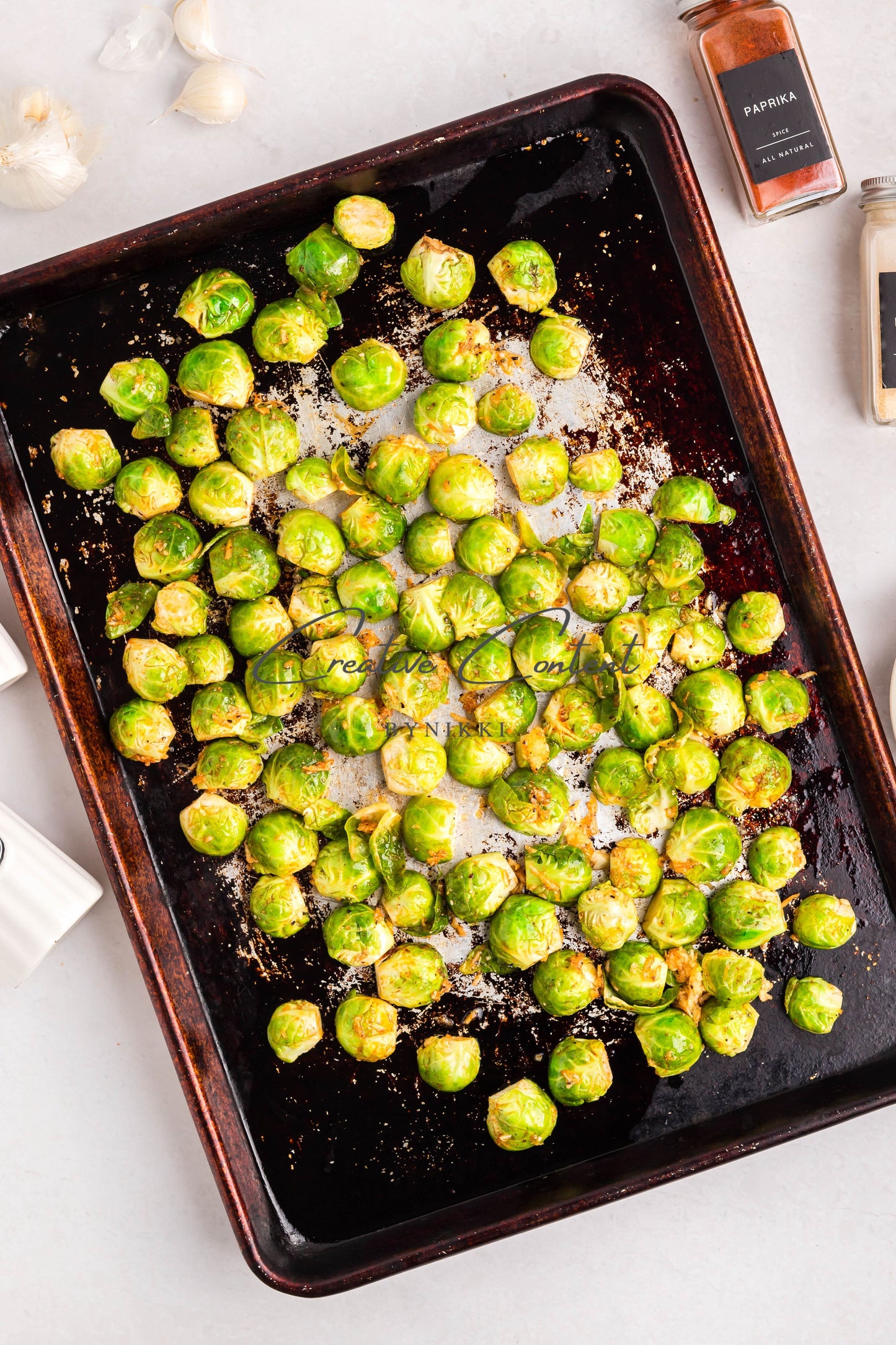 Parmesan Garlic Roasted Brussels Sprouts + Balsamic Glaze -  Exclusive