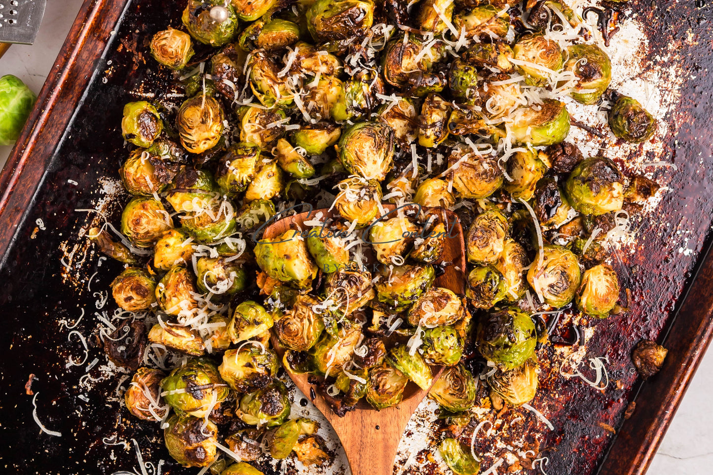 Parmesan Garlic Roasted Brussels Sprouts + Balsamic Glaze -  Exclusive