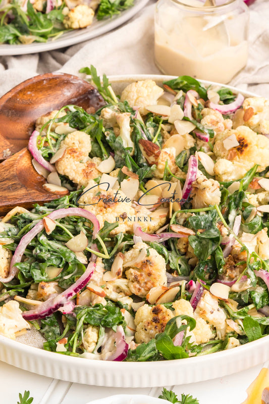 Roasted Cauliflower Salad with Lemon Tahini Dressing  -  Set 2 of 2