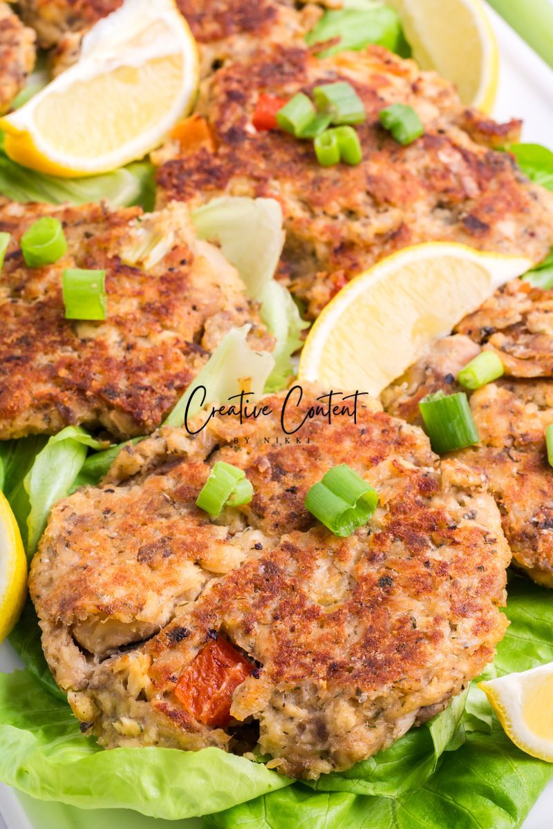 Salmon Cakes With Canned Salmon + Tarter Sauce - Set 1 of 2