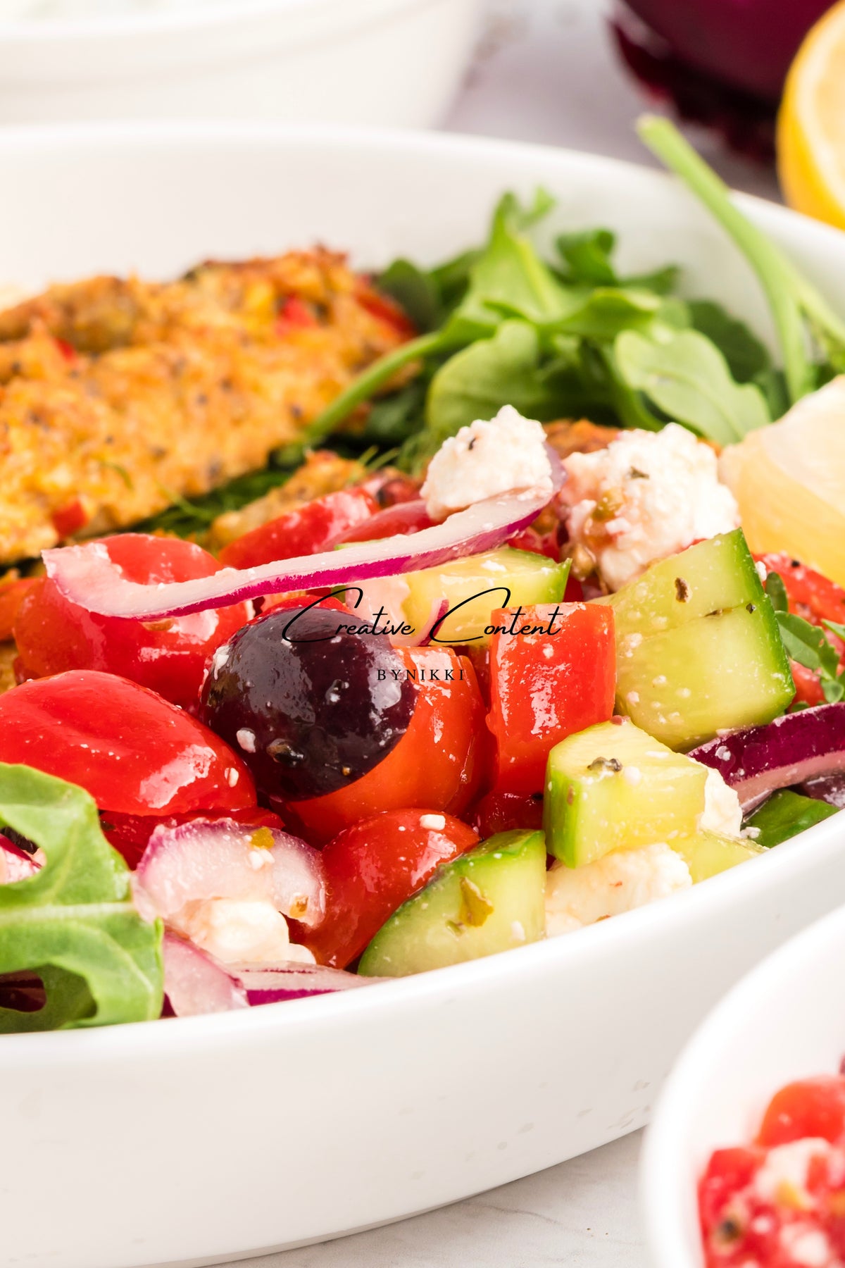 Sheet Pan Chicken Kabobs  + Greek Salad + Tsatziki- Exclusive
