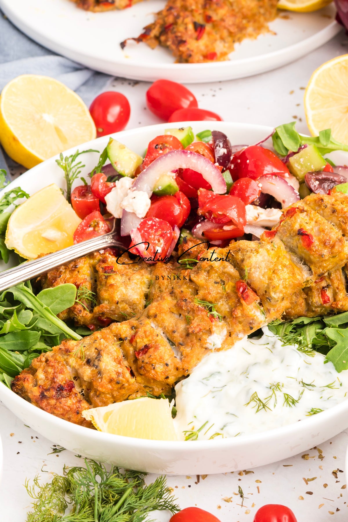 Sheet Pan Chicken Kabobs  + Greek Salad + Tsatziki- Exclusive