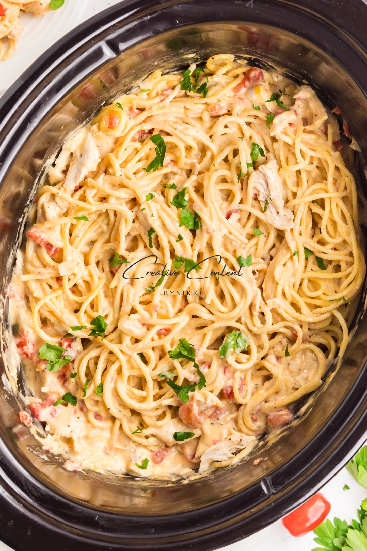 Slow Cooker Chicken Spaghetti - Exclusive