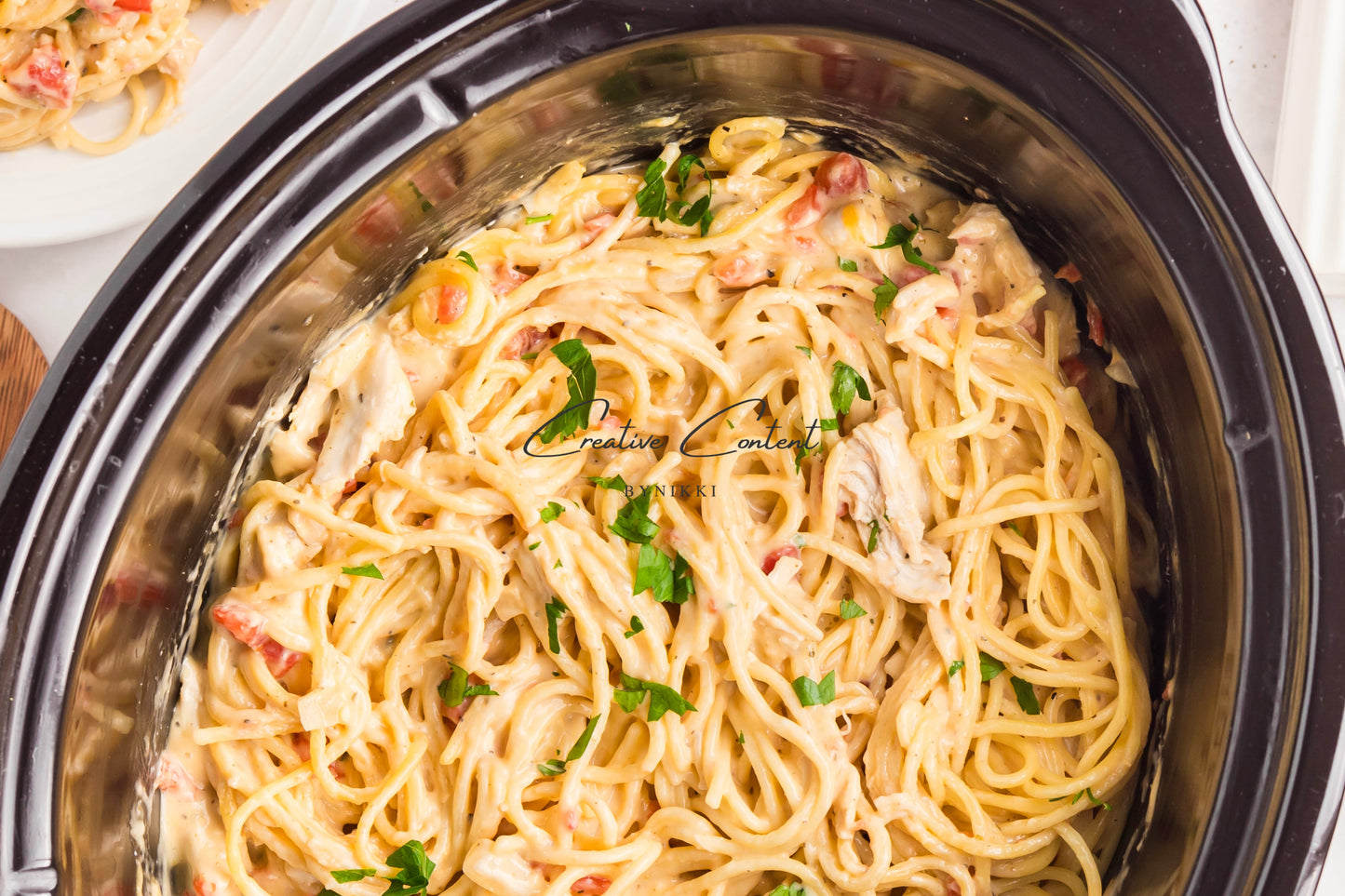 Slow Cooker Chicken Spaghetti - Exclusive
