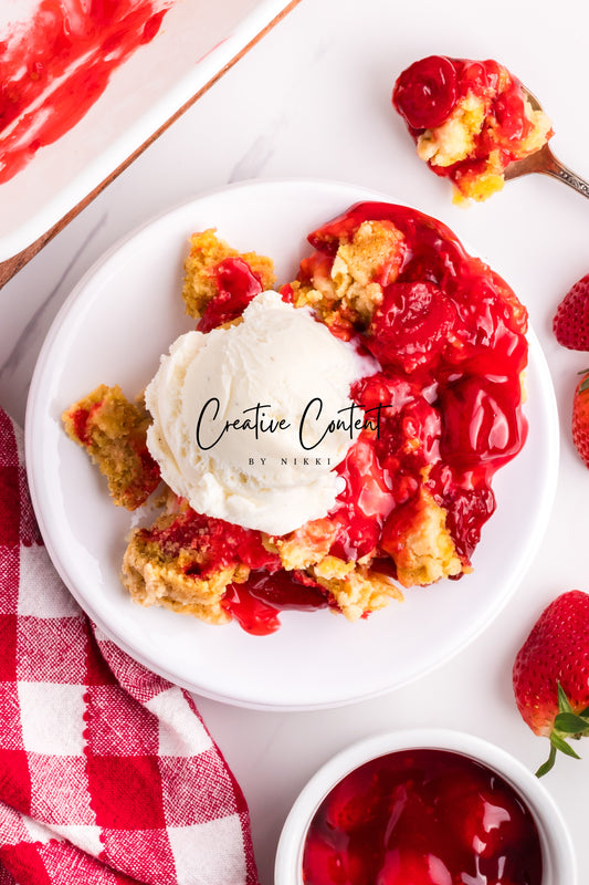 3 Ingredient Strawberry Dump Cake- Set 1 of 2