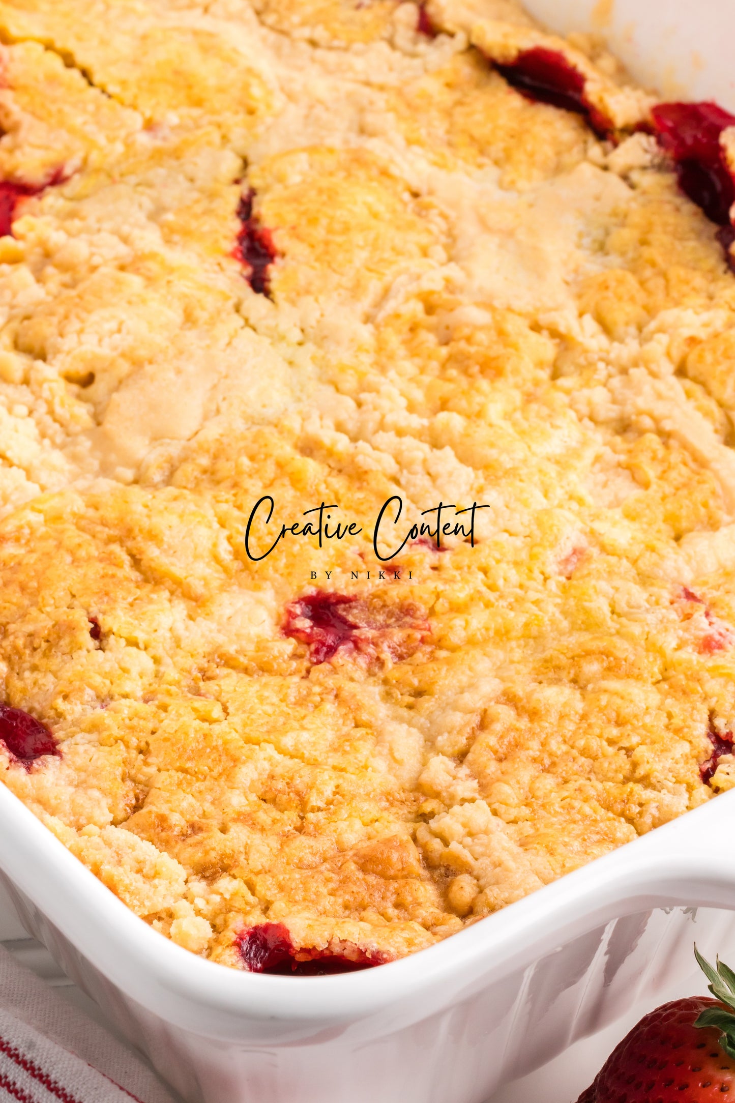 3 Ingredient Strawberry Dump Cake- Set 2 of 2