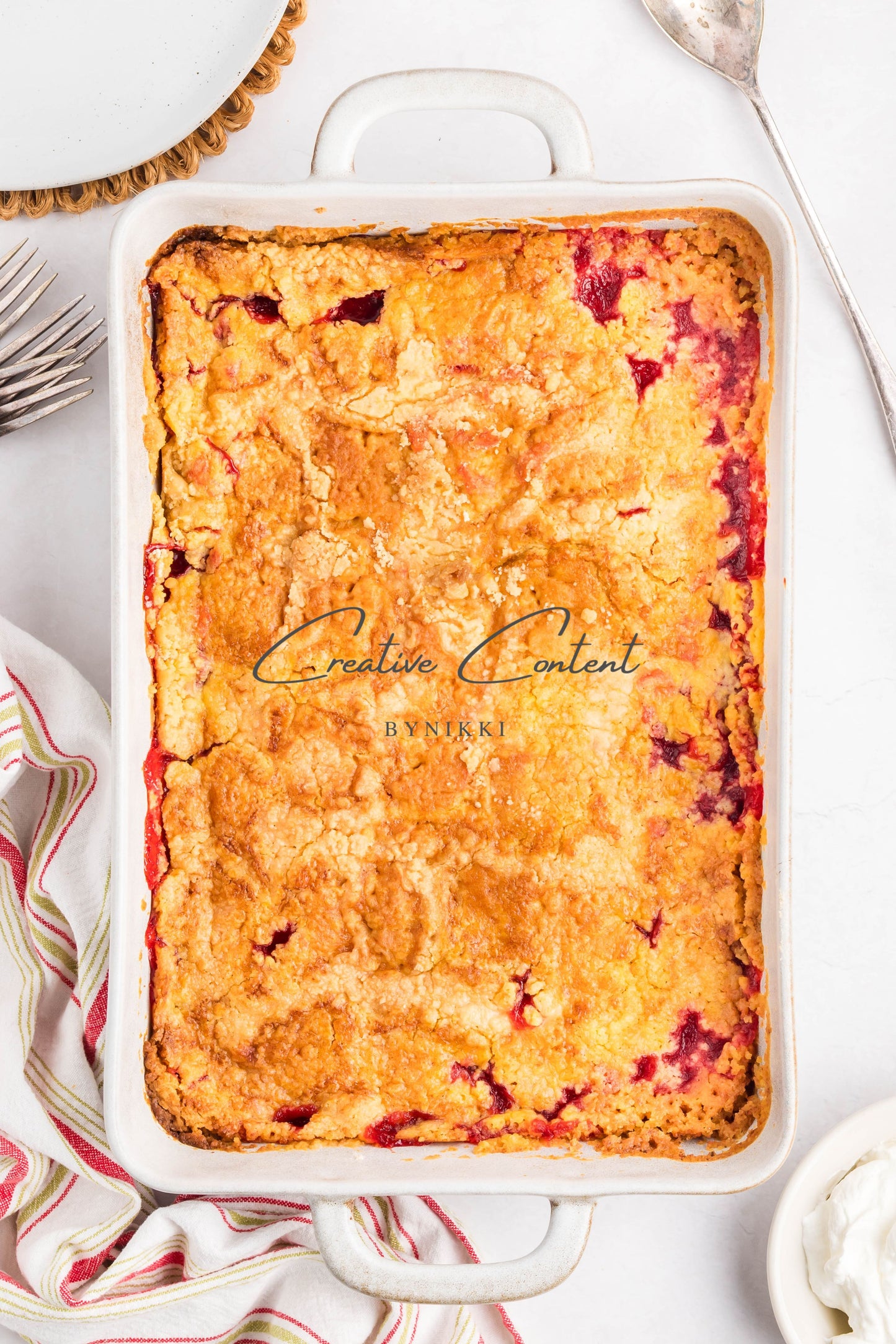 Strawberry Rhubarb Dump Cake  -  Exclusive
