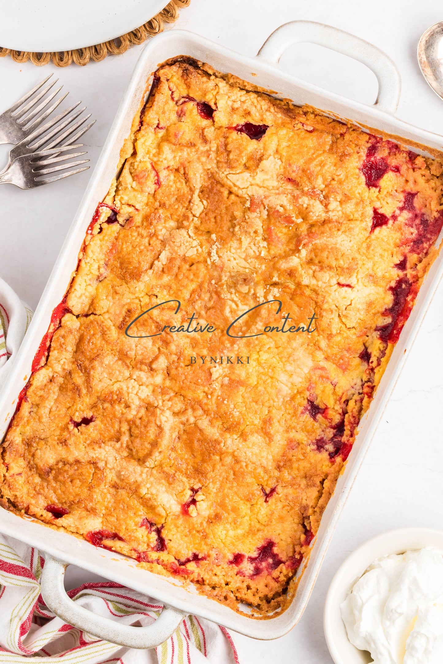 Strawberry Rhubarb Dump Cake  -  Exclusive