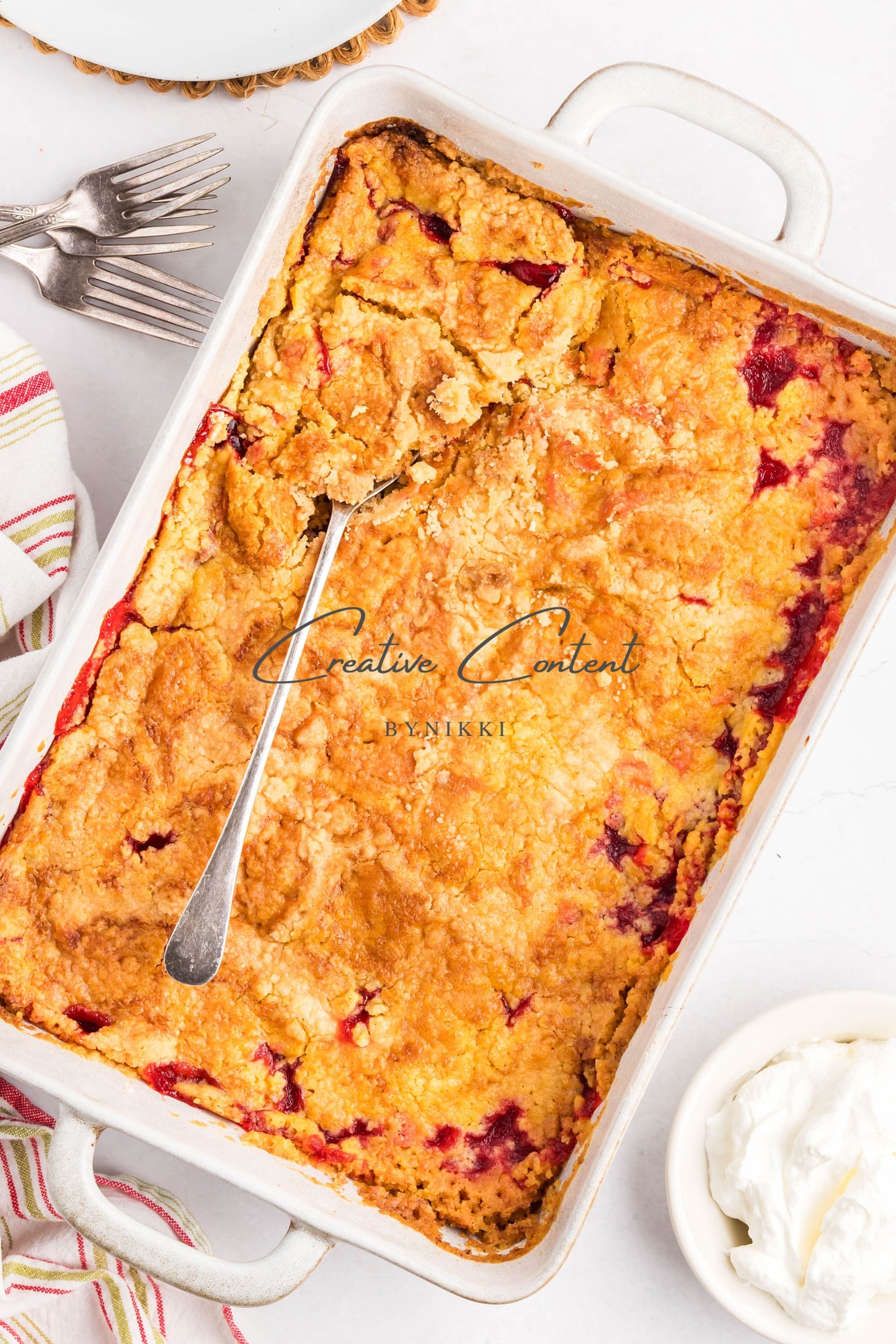 Strawberry Rhubarb Dump Cake  -  Exclusive