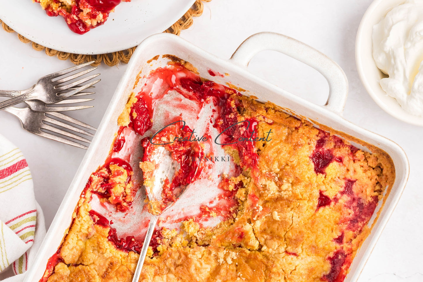 Strawberry Rhubarb Dump Cake  -  Exclusive