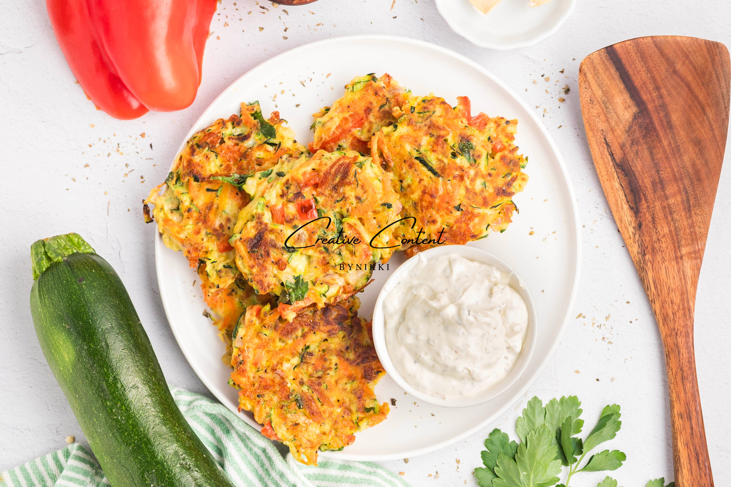 Cheesy Veggie Patties + Creamy Garlic Dip- Exclusive
