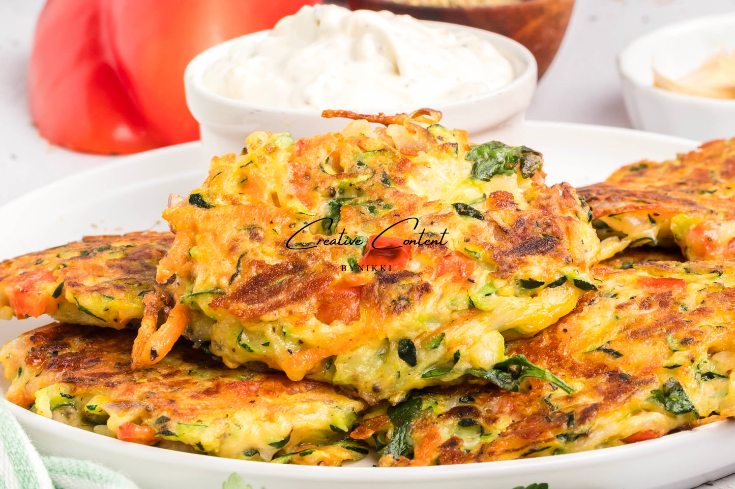 Cheesy Veggie Patties + Creamy Garlic Dip- Exclusive