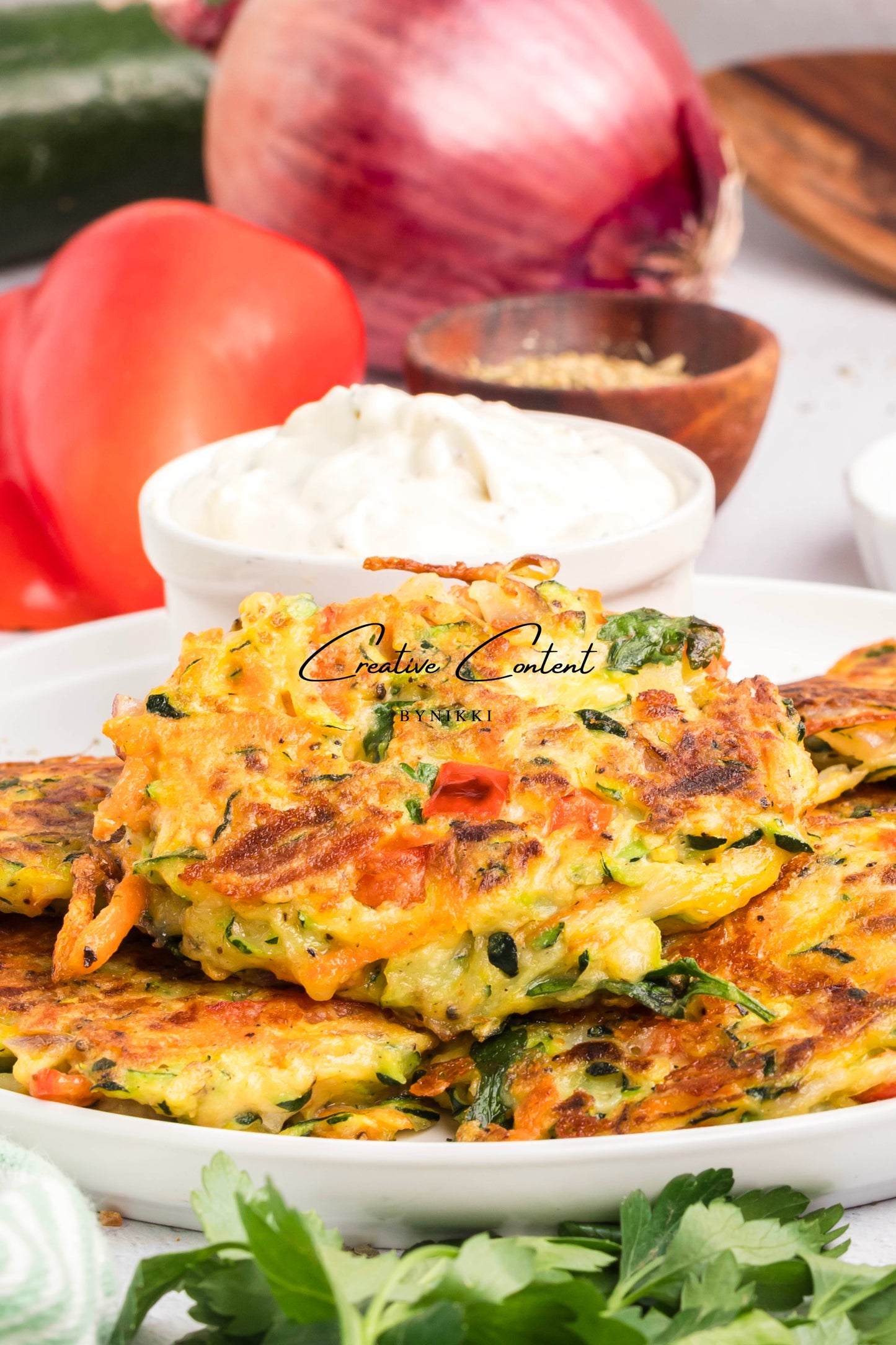 Cheesy Veggie Patties + Creamy Garlic Dip- Exclusive