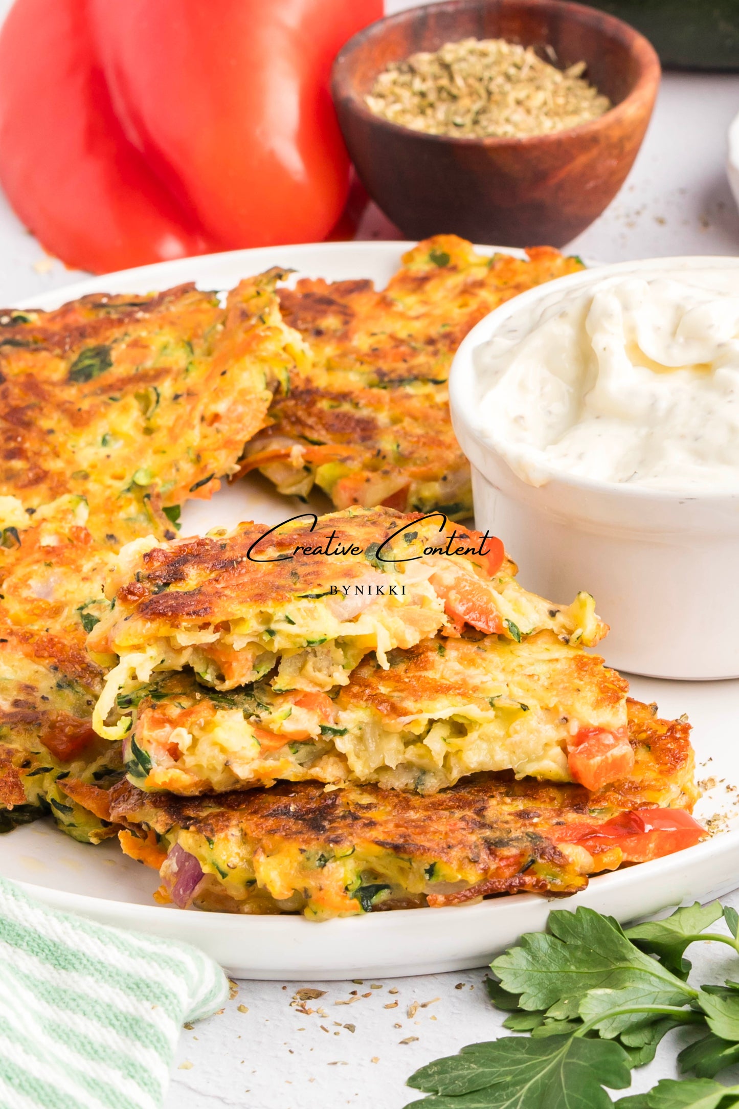 Cheesy Veggie Patties + Creamy Garlic Dip- Exclusive