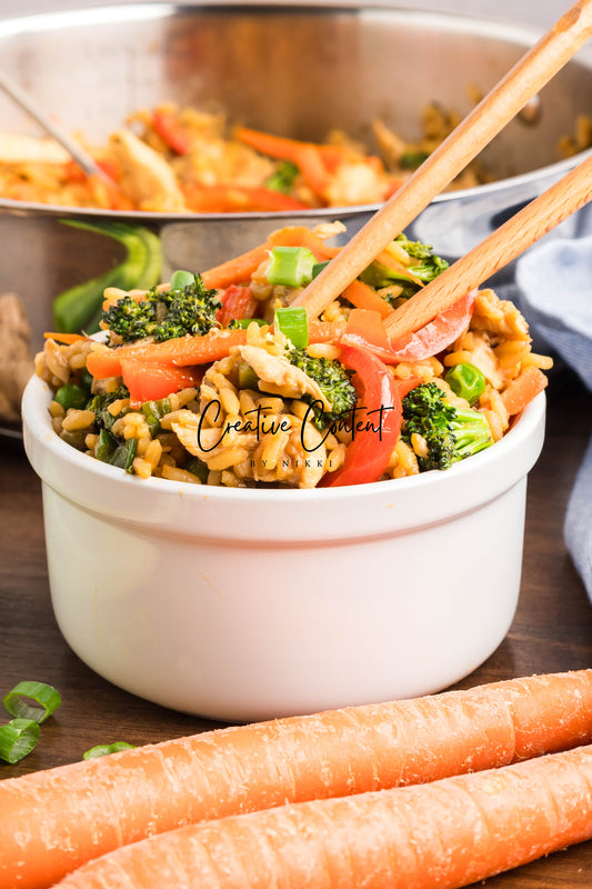 Easy One Pot Teriyaki Chicken and Rice Bowl - Set 2 of 2