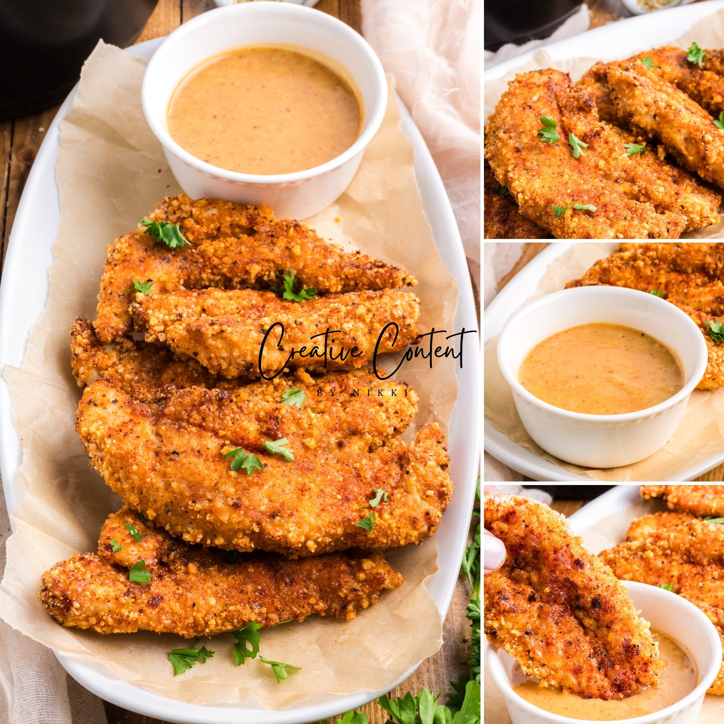 Air Fryer Breaded Chicken + Honey Mustard Sauce - Set 2 of 2